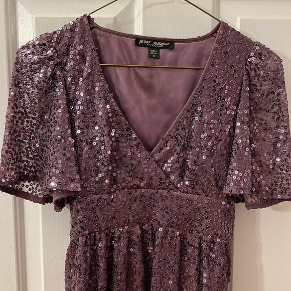 Betsey Johnson purple sequin dress size 0 - Picture 1 of 4